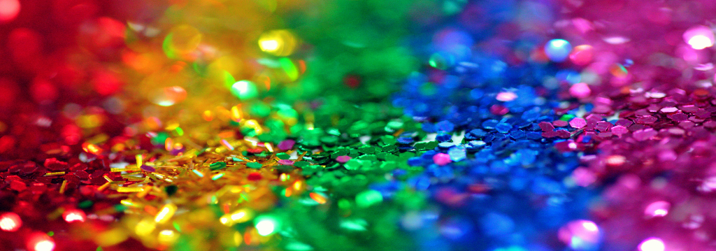 Rainbow glitter for pride month celebrating all sexual orientations and genders